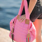 Shiraleah Ezra Quilted Nylon Tote, Pink by Shiraleah