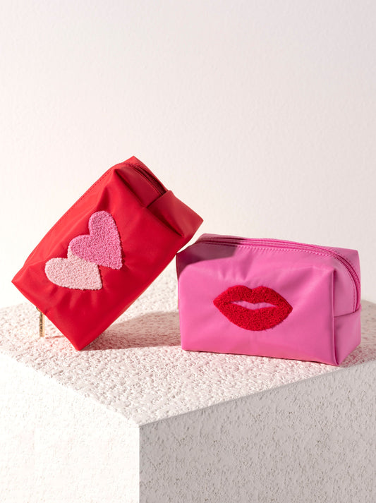 Shiraleah Cara Hearts Cosmetic Pouch, Red by Shiraleah