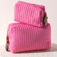 Shiraleah Ezra Quilted Nylon Large Boxy Cosmetic Pouch, Pink by Shiraleah