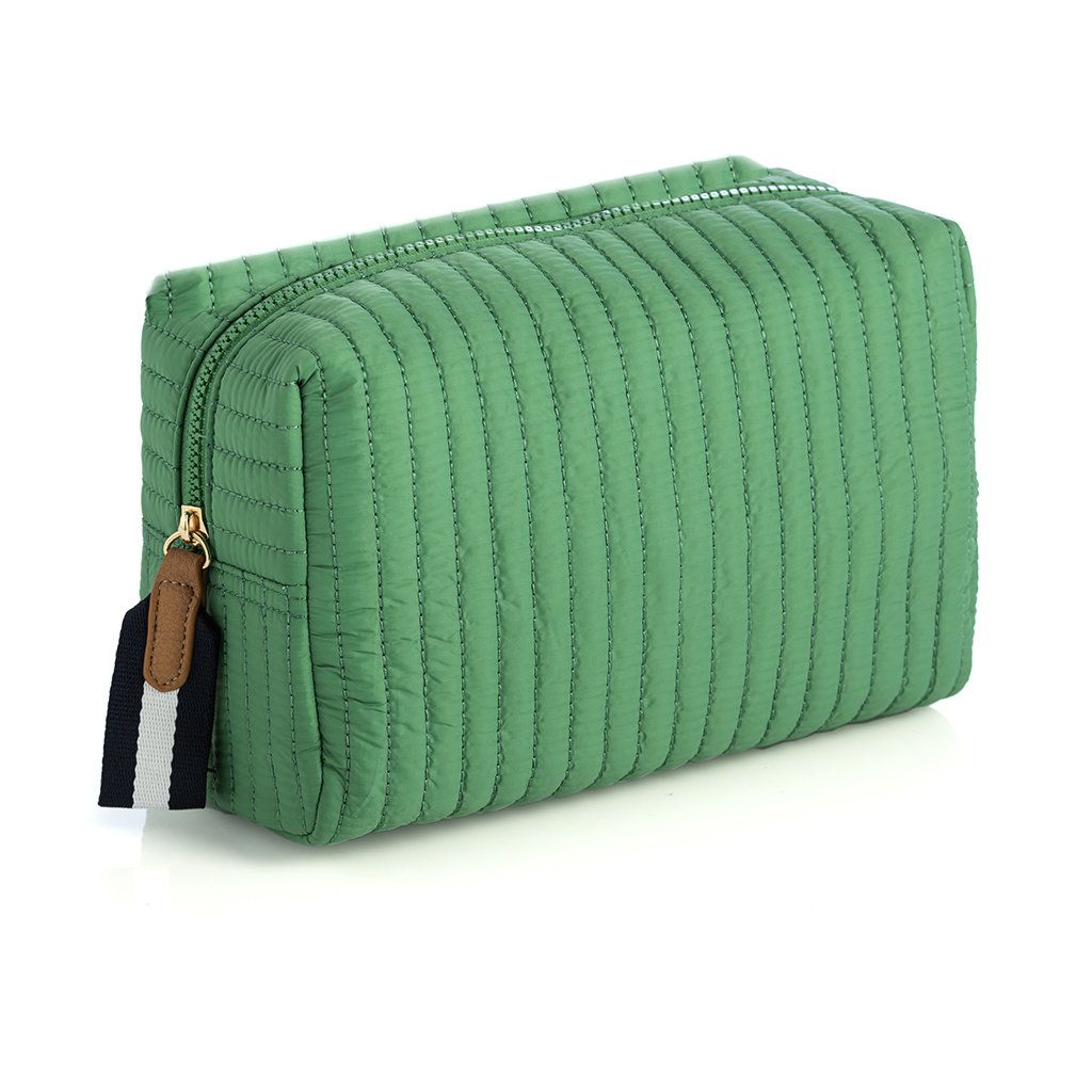 Shiraleah Ezra Quilted Nylon Large Boxy Cosmetic Pouch, Green by Shiraleah