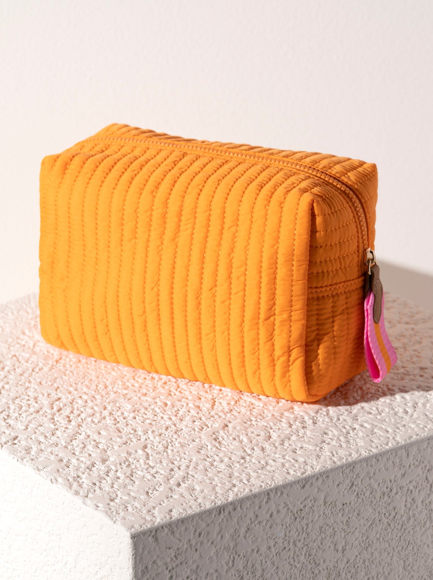 Shiraleah Ezra Quilted Nylon Large Cosmetic Pouch, Orange by Shiraleah