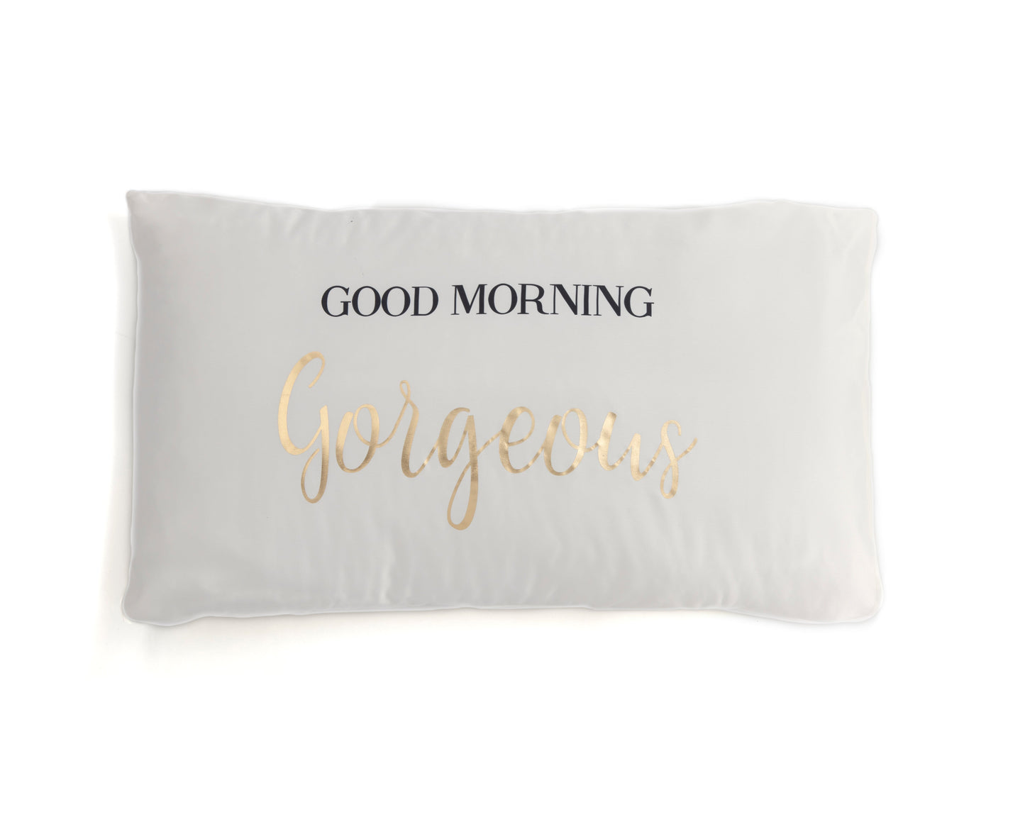 Shiraleah Set Of 2 "Good Morning Gorgeous / Hello There Handsome" Standard Pillow Cases,Ivory - FINAL SALE ONLY by Shiraleah