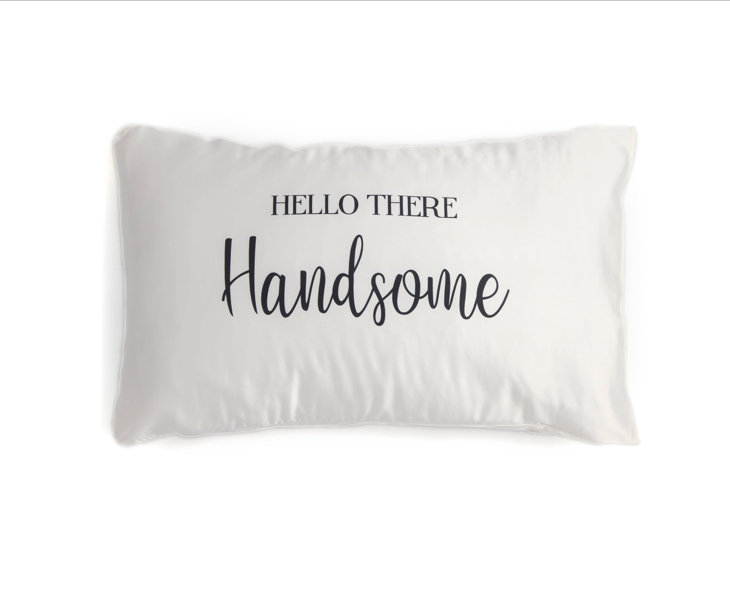 Shiraleah Set Of 2 "Good Morning Gorgeous / Hello There Handsome" Standard Pillow Cases,Ivory - FINAL SALE ONLY by Shiraleah