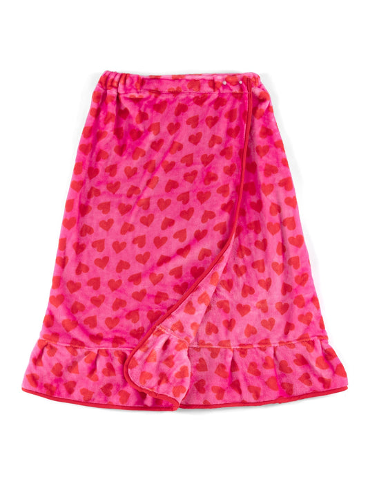Shiraleah Hearts Bath Wrap, Pink by Shiraleah