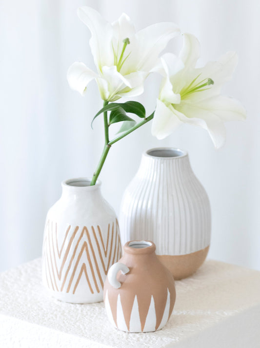 Shiraleah Loma Decorative Vase With Terracotta Base, White - FINAL SALE ONLY by Shiraleah