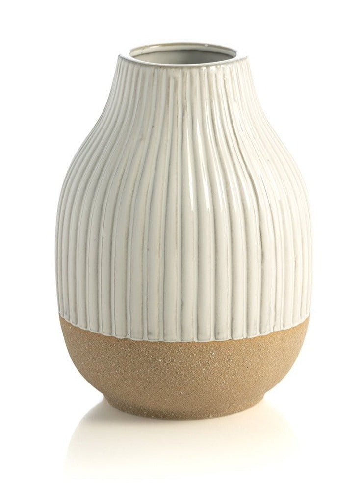 Shiraleah Loma Decorative Vase With Terracotta Base, White - FINAL SALE ONLY by Shiraleah