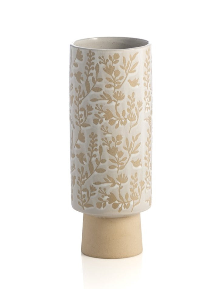 Shiraleah Alameda Floral Tall Vase, White - FINAL SALE ONLY by Shiraleah