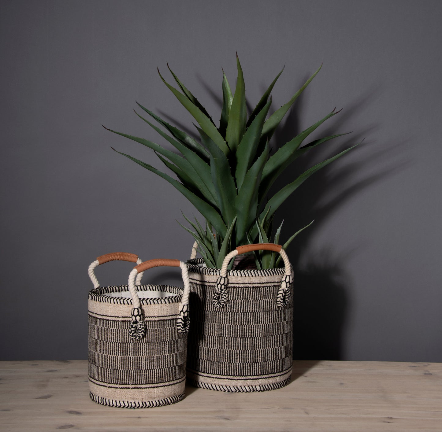 Shiraleah Assorted Set of 2 Sierra Planter Baskets, Black - FINAL SALE ONLY by Shiraleah