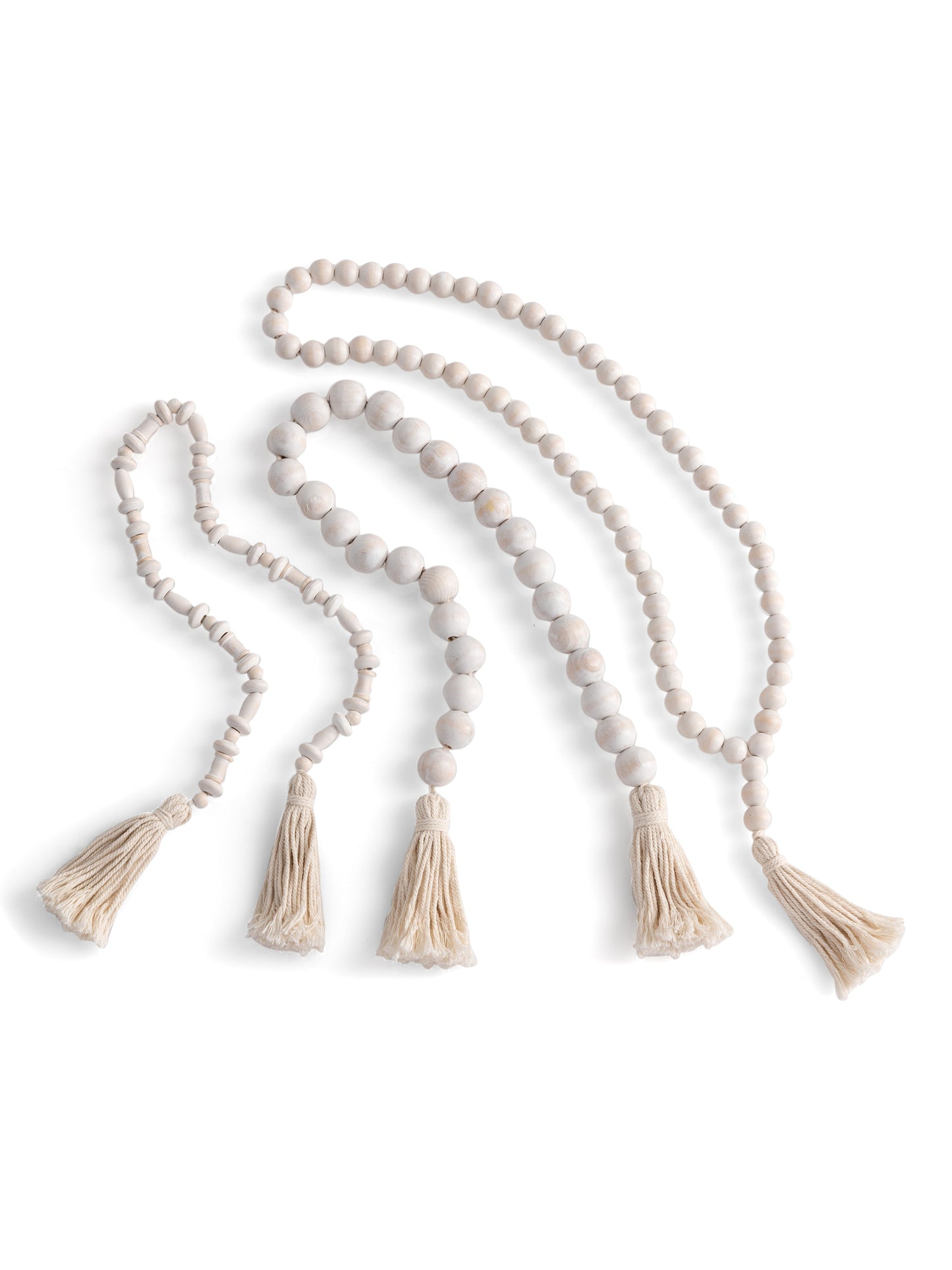 Shiraleah Assorted Set of 3 Wood Prayer Beads, White - FINAL SALE ONLY by Shiraleah