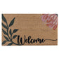 Shiraleah "Welcome" Floral Doormat, Natural by Shiraleah