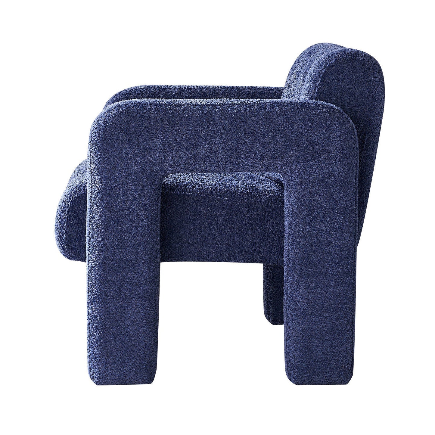 Wide Boucle Upholstered Accent Chair by Blak Hom