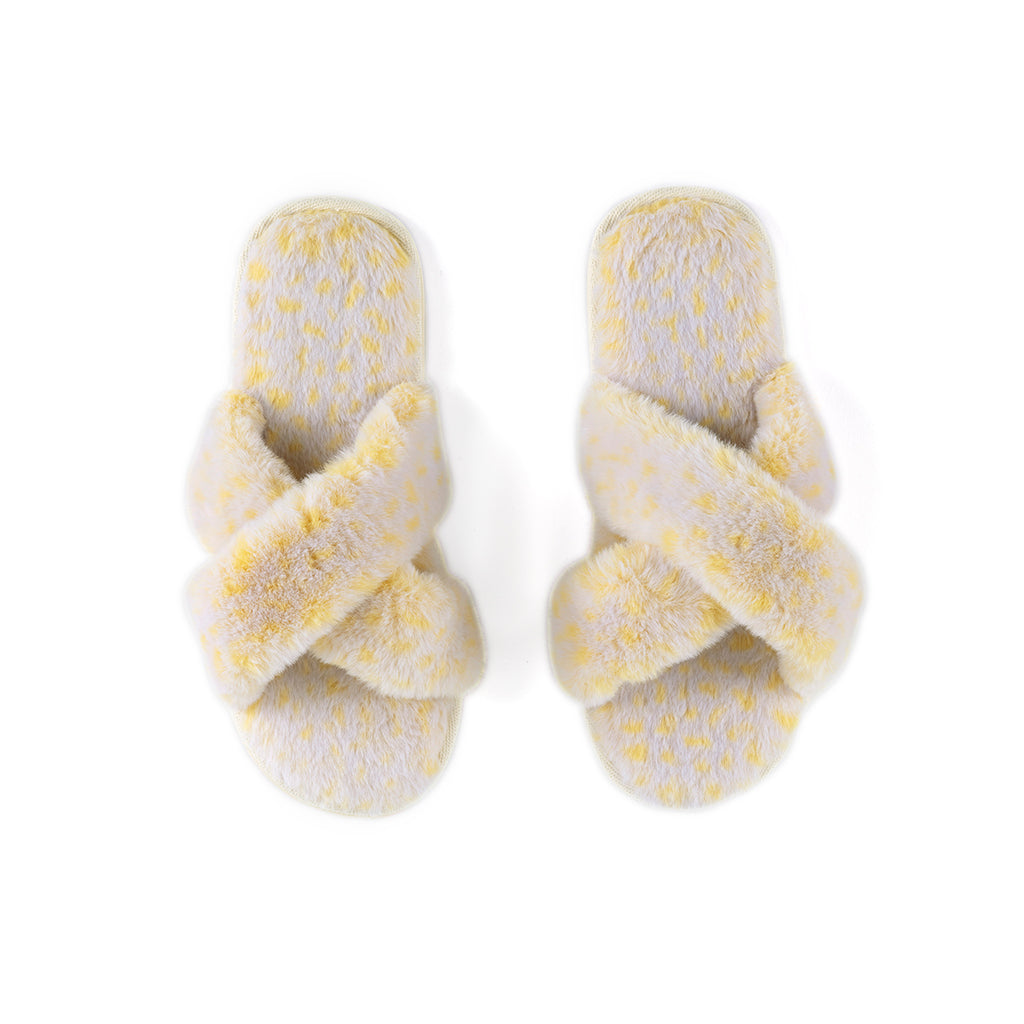 Shiraleah Maggie Plush Slippers, Yellow - FINAL SALE ONLY by Shiraleah