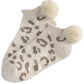 Shiraleah Ari Leopard Print Plush Home Socks, Taupe by Shiraleah