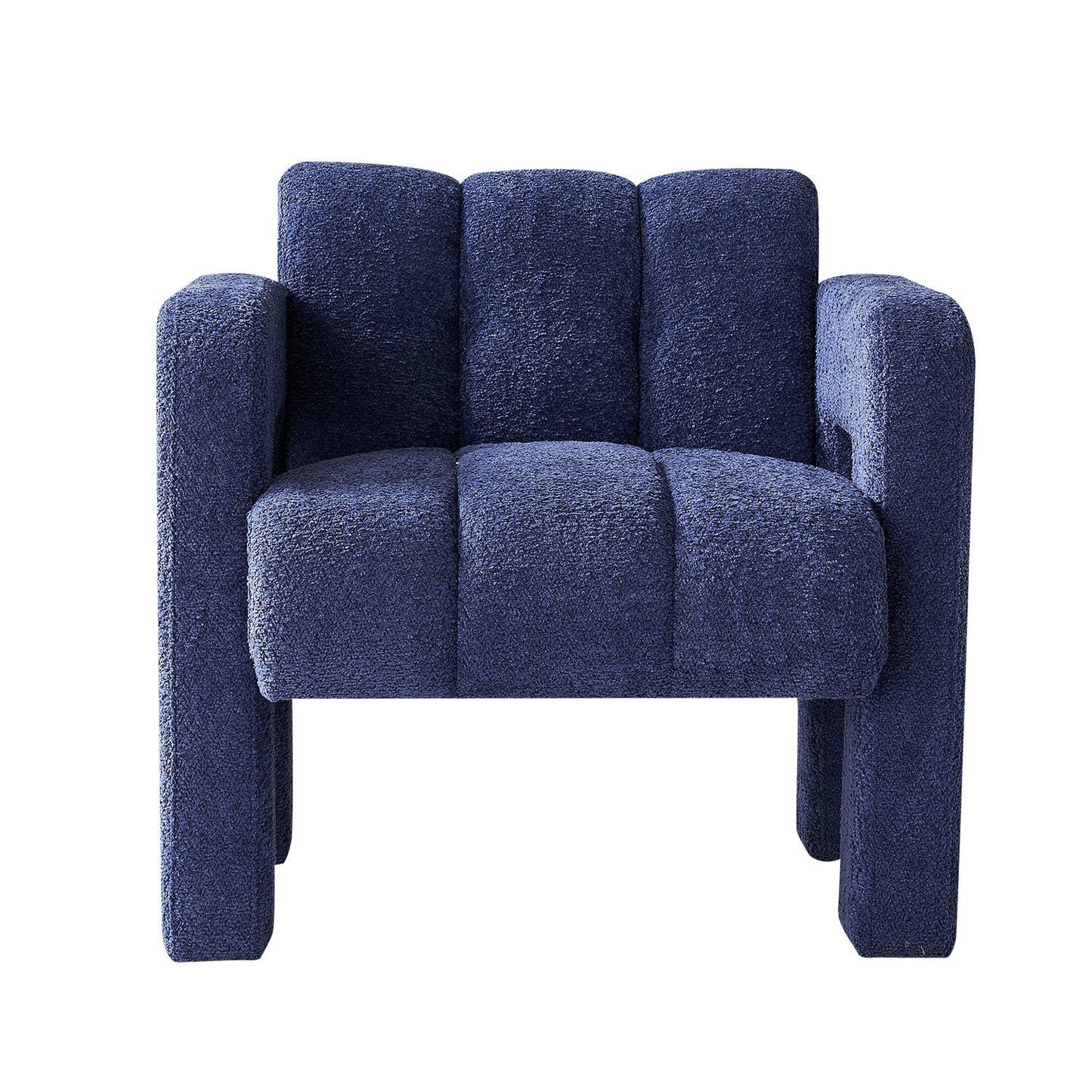 Wide Boucle Upholstered Accent Chair by Blak Hom