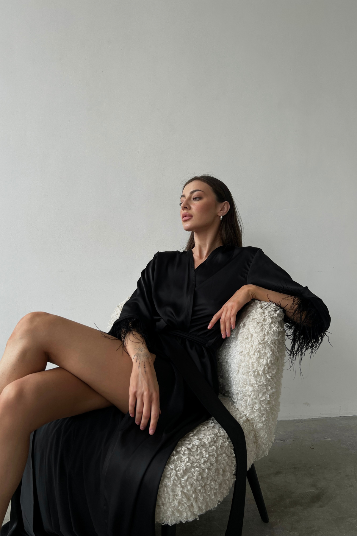 Aster Black Kimono Robe by Angie's Showroom