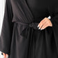 Kimono Viscose Long Robe in Black with pockets and headband by Angie's Showroom