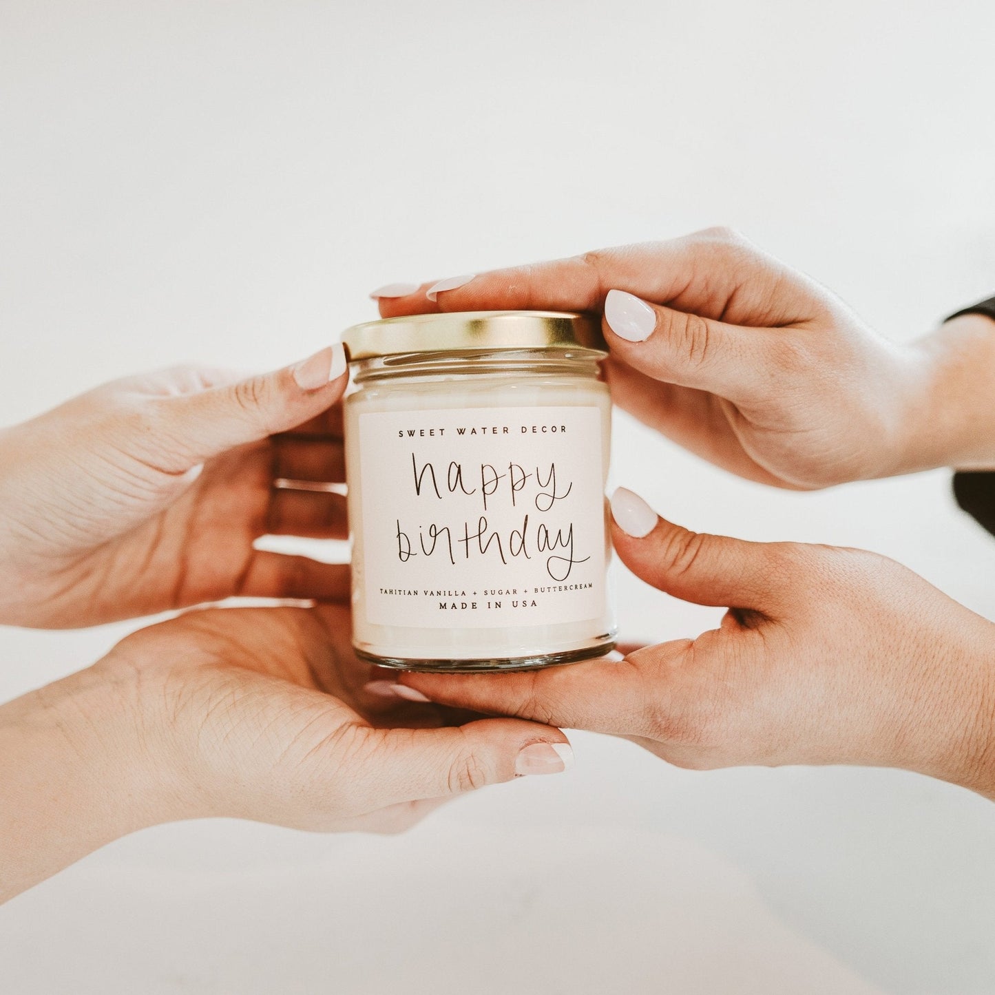 Happy Birthday Soy Candle - Clear Jar - 9 oz by Sweet Water Decor