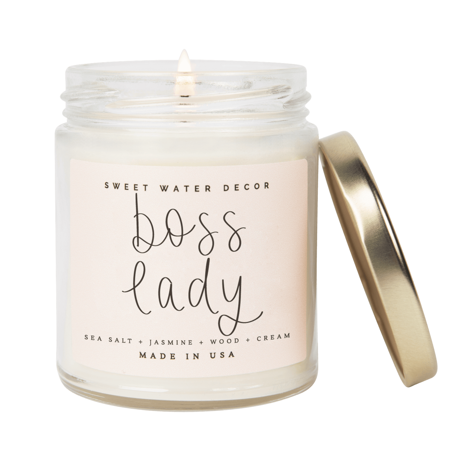 Boss Lady Soy Candle - Clear Jar - 9 oz by Sweet Water Decor