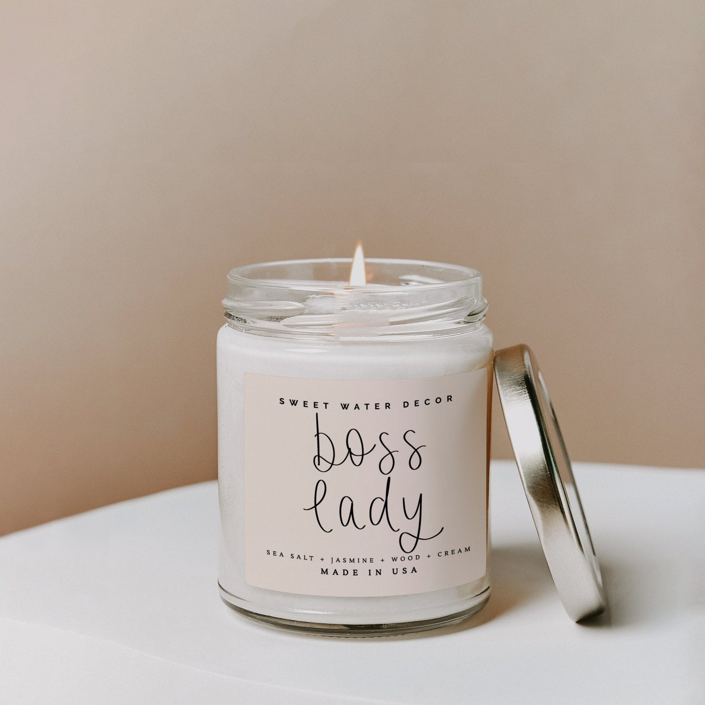 Boss Lady Soy Candle - Clear Jar - 9 oz by Sweet Water Decor