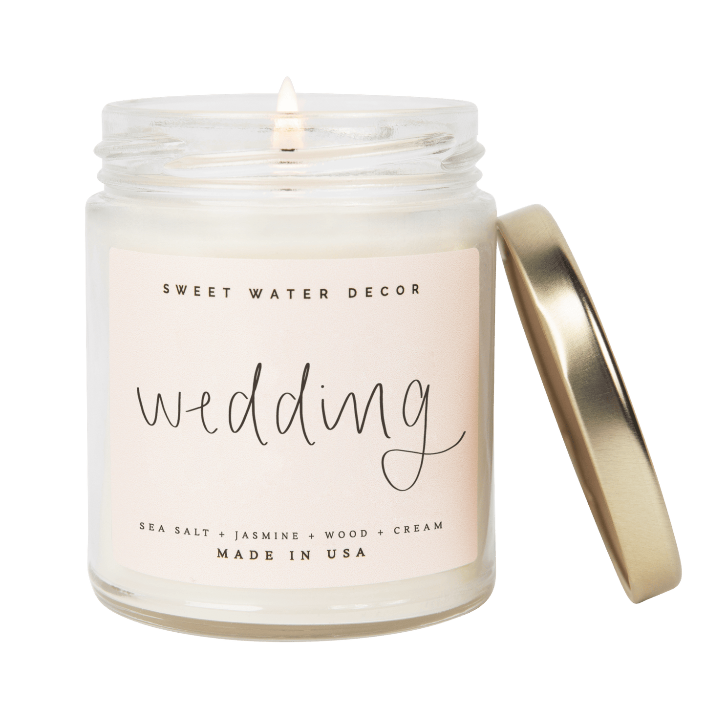 Wedding Soy Candle - Clear Jar - 9 oz by Sweet Water Decor