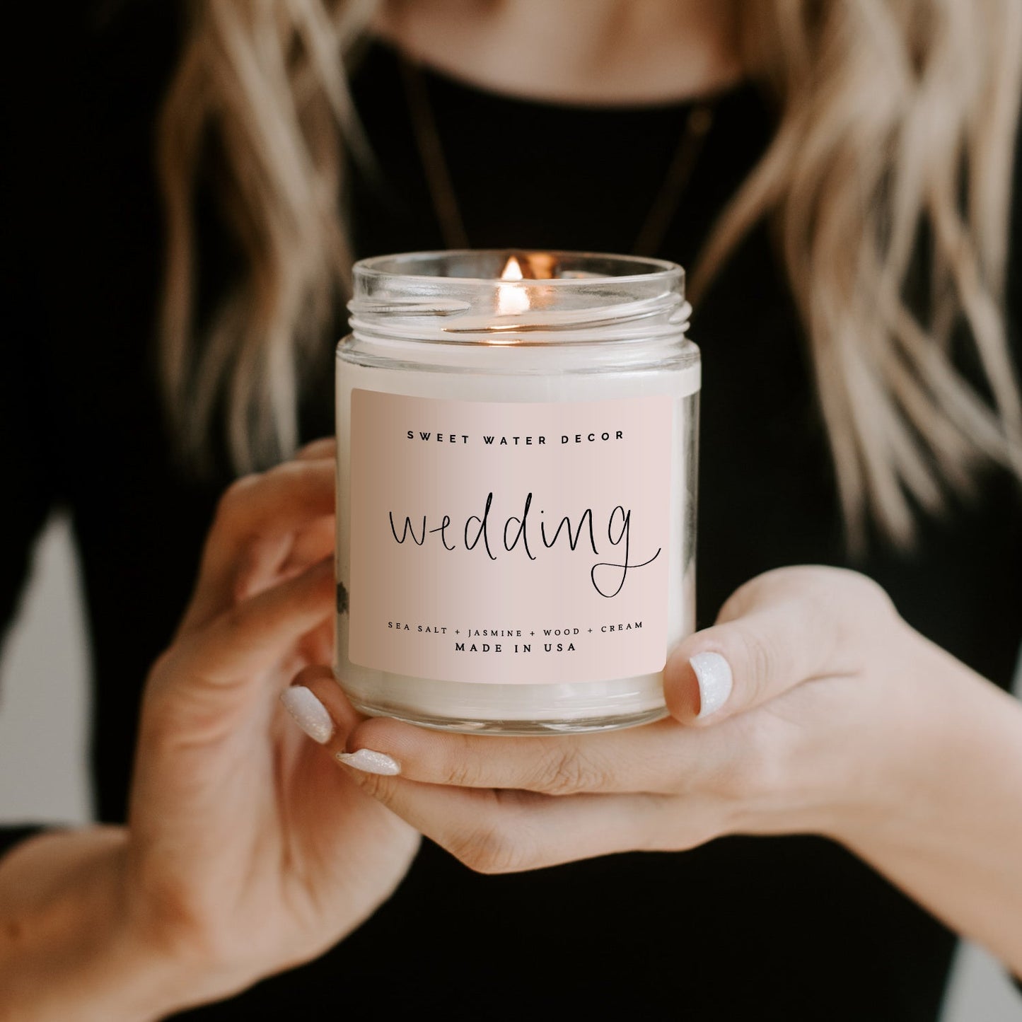 Wedding Soy Candle - Clear Jar - 9 oz by Sweet Water Decor