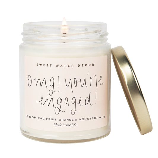 OMG! You're Engaged! Soy Candle - Clear Jar - 9 oz by Sweet Water Decor