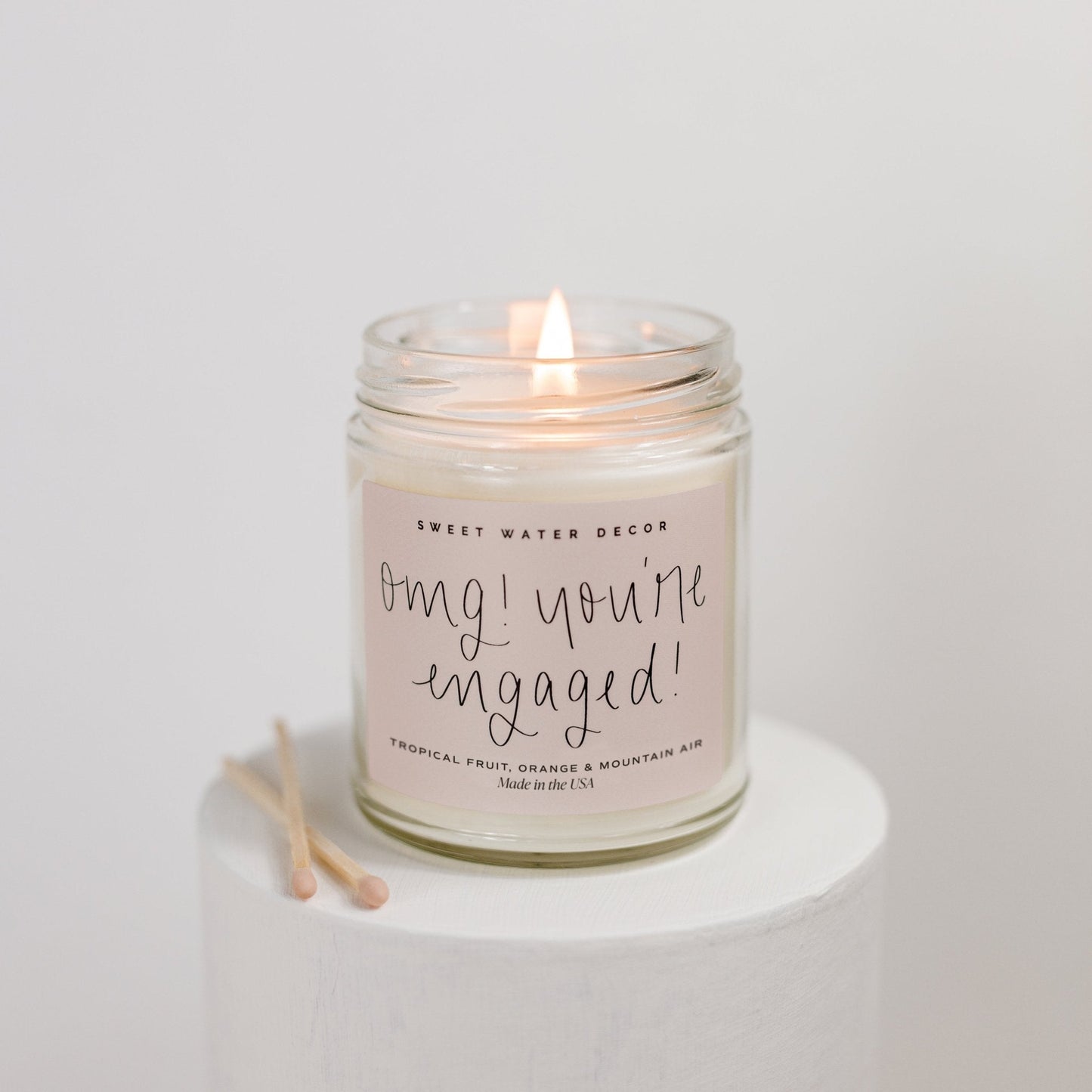 OMG! You're Engaged! Soy Candle - Clear Jar - 9 oz by Sweet Water Decor