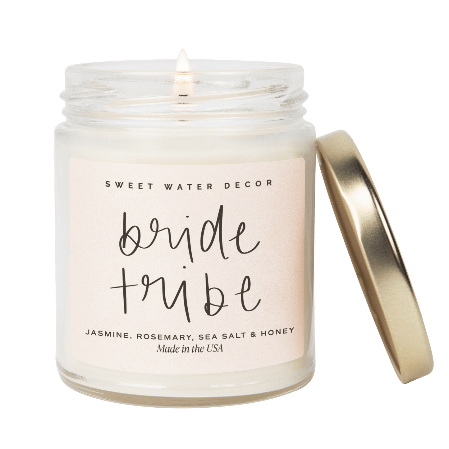 Bride Tribe Soy Candle - Clear Jar - 9 oz (Wildflowers and Salt) by Sweet Water Decor