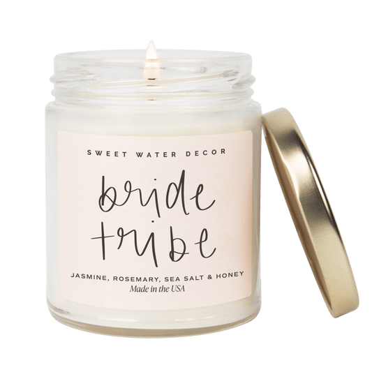 Bride Tribe Soy Candle - Clear Jar - 9 oz (Wildflowers and Salt) by Sweet Water Decor