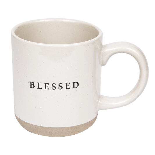 Blessed 14oz. Stoneware Coffee Mug by Sweet Water Decor