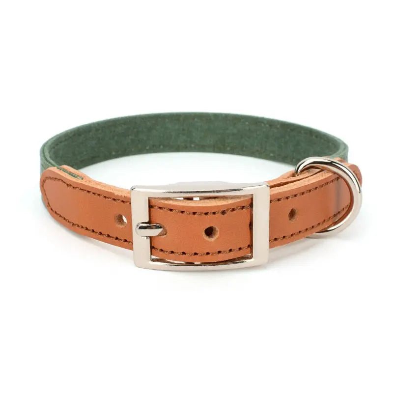 Custom Dog Leather Collar - Two Colored Design by GROOMY