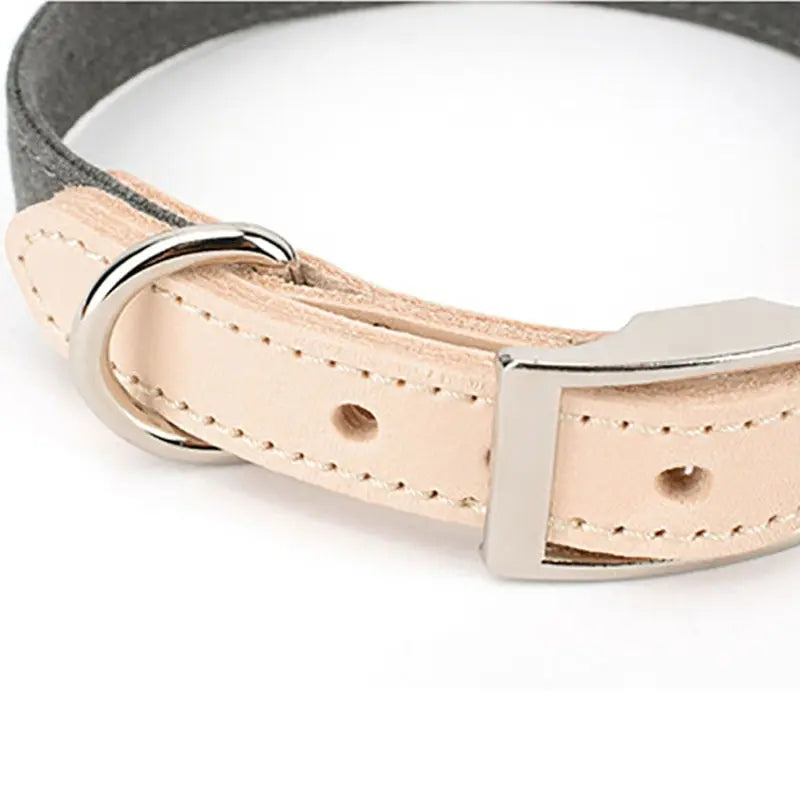 Custom Dog Leather Collar - Two Colored Design by GROOMY
