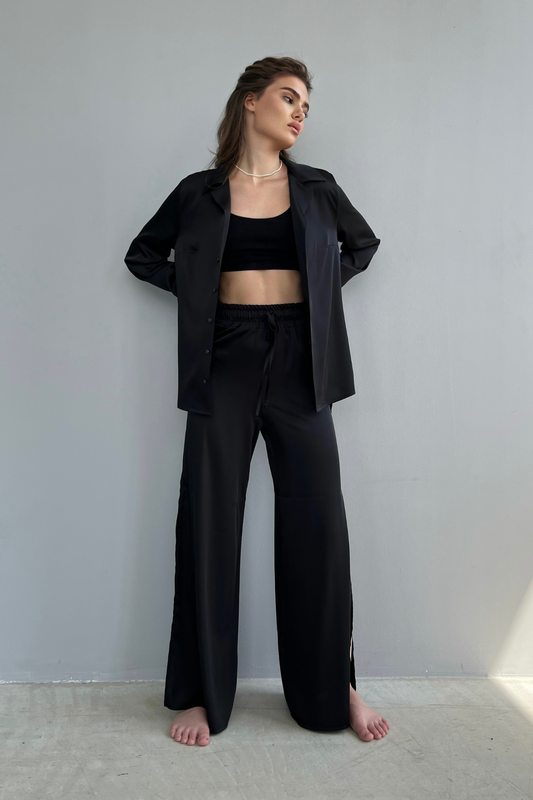 Enchanted pajama suit in black by Angie's Showroom