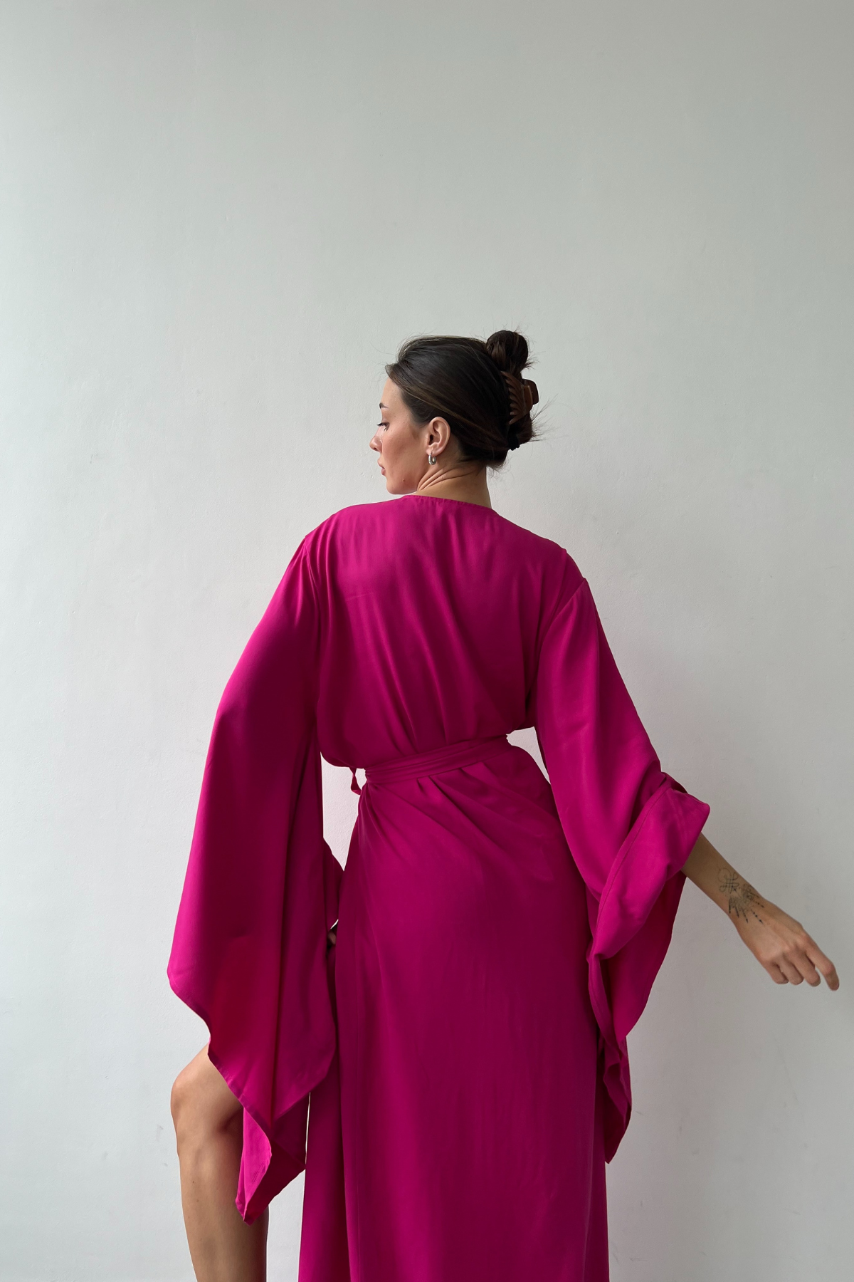 Breeze Fuchsia Kimono Robe by Angie's Showroom