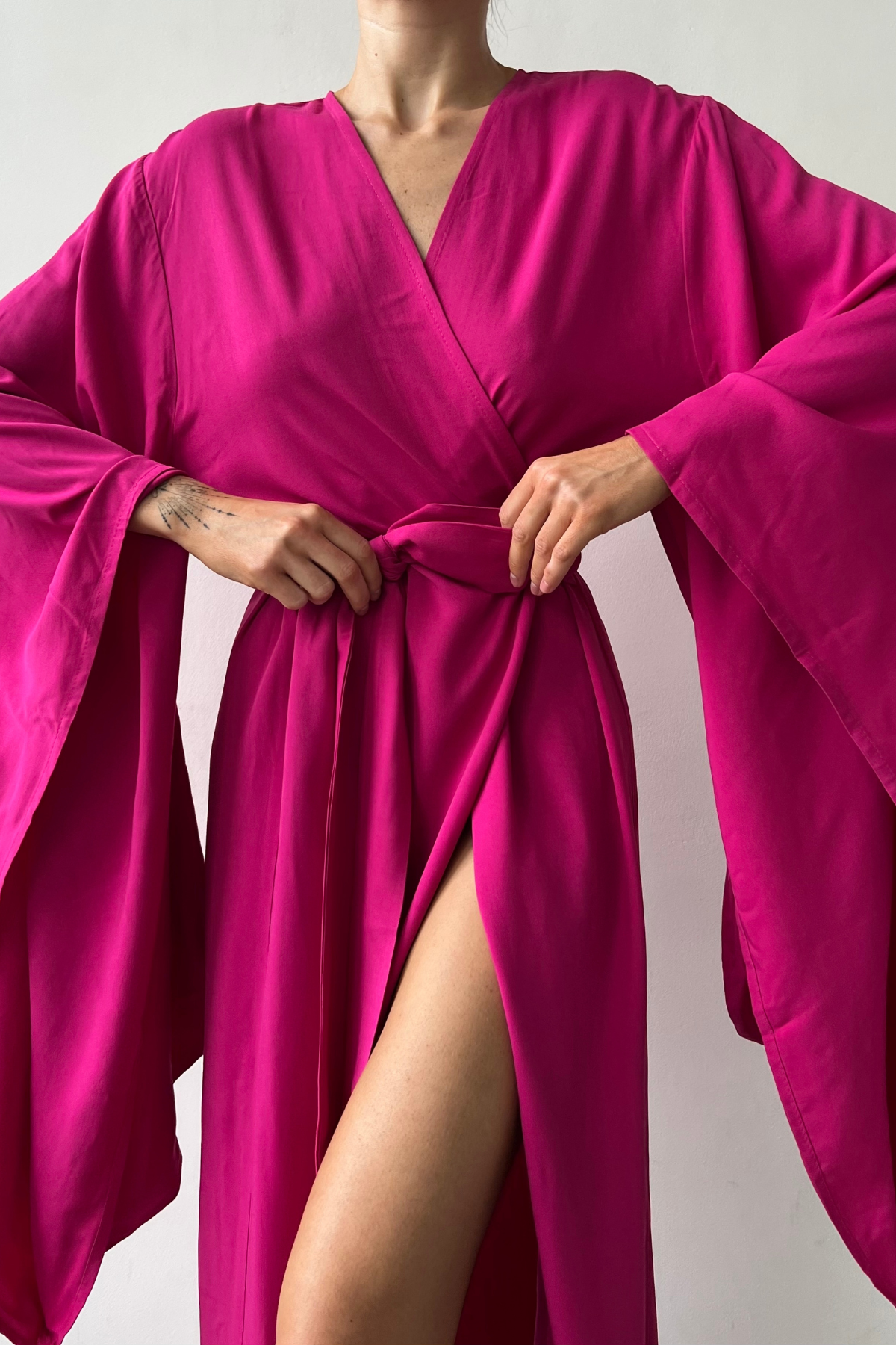 Breeze Fuchsia Kimono Robe by Angie's Showroom