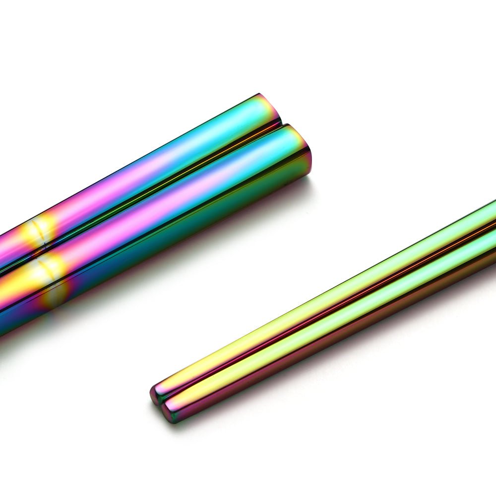 Holographic Rainbow Chopsticks in Stainless Steel by The Bullish Store