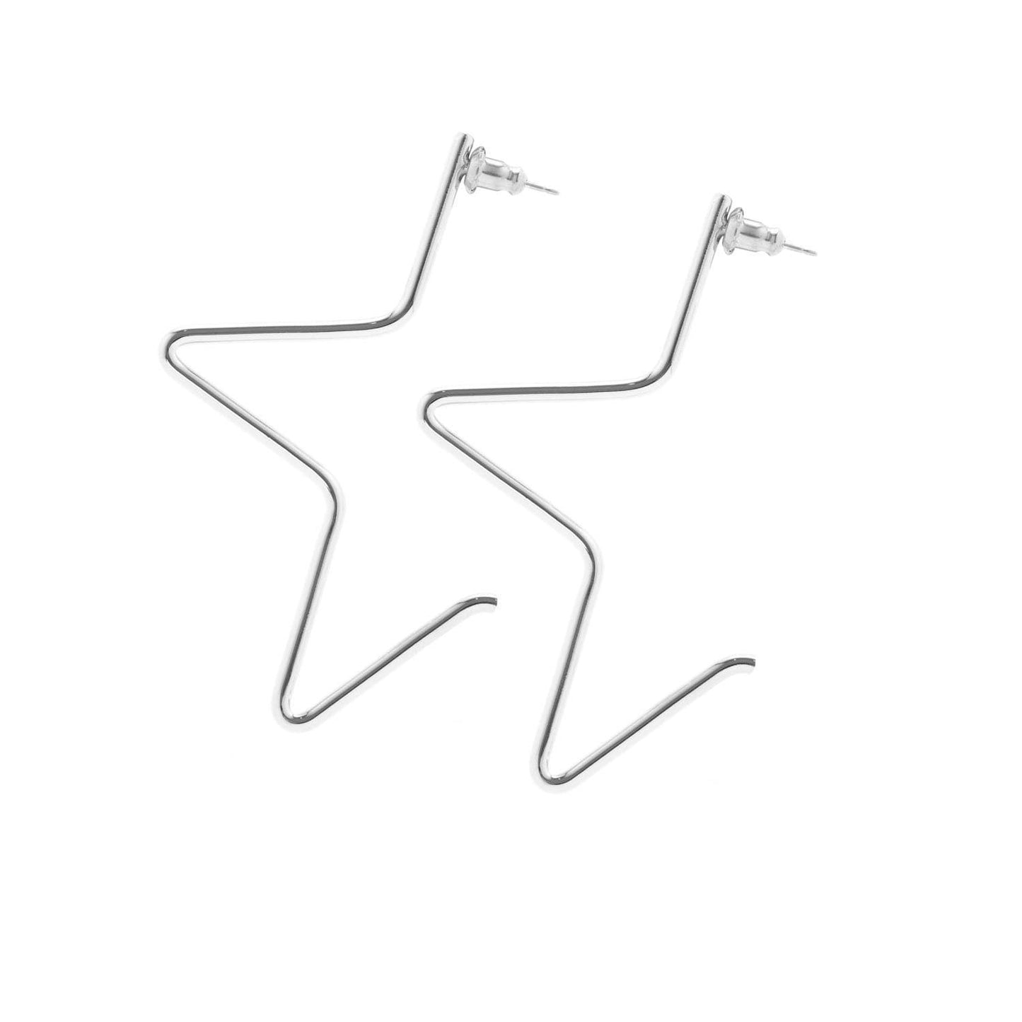 Large 1/2 Star Earrings by eklexic