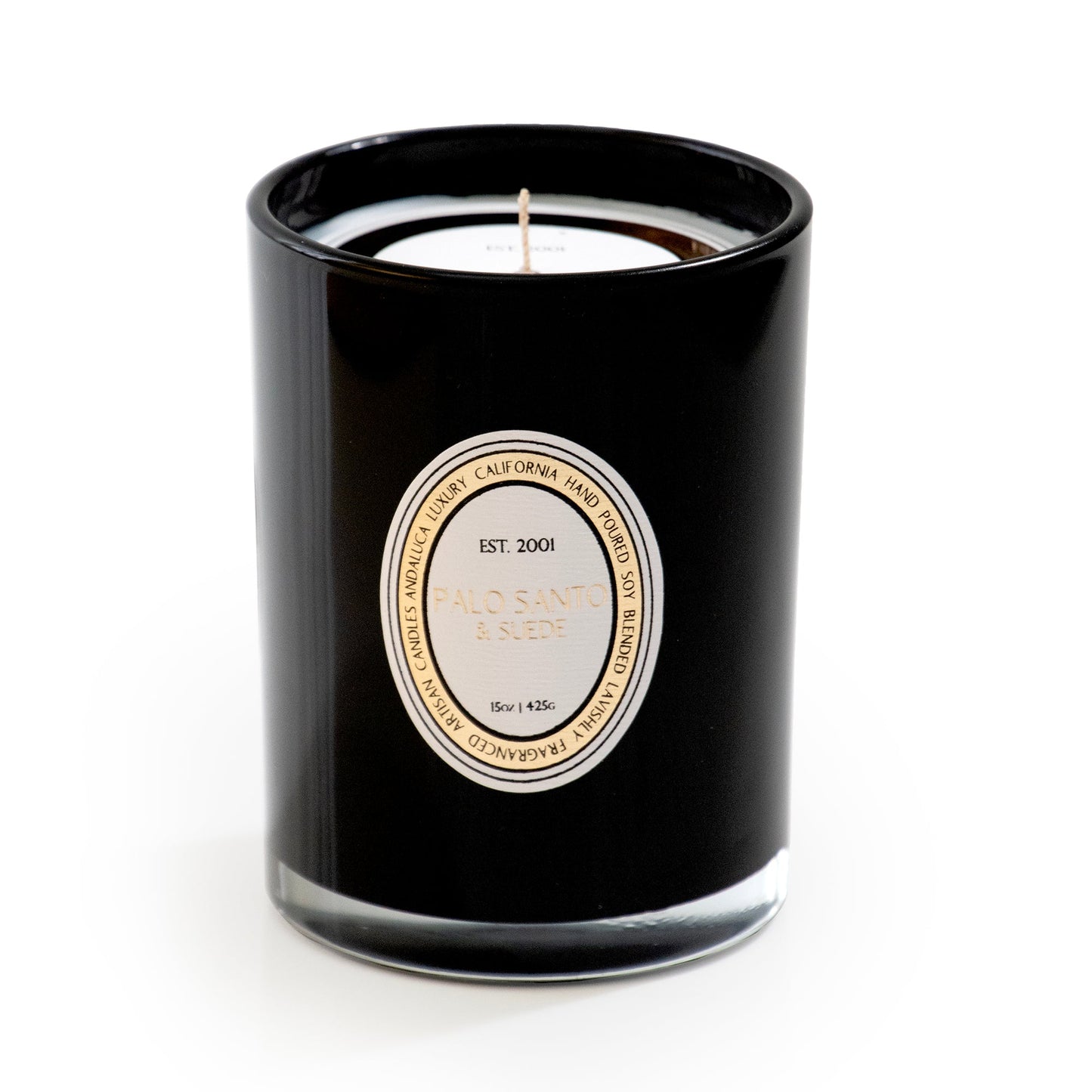 Palo Santo & Suede 15 oz. Glass Candle by Andaluca Home