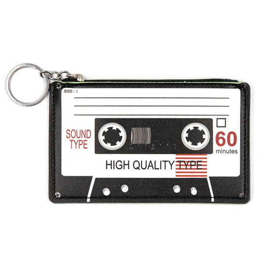 Retro Cassette Graphic Black White Cute Cool Small/Mini Zip Coin/Change Purse/Bag/Pouch/Wallet by The Bullish Store