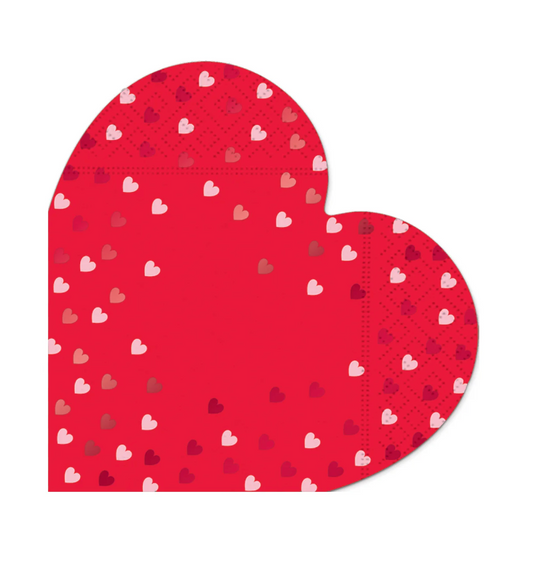 Heart Valentine Sparkle Beverage & Dessert Napkin by Sprinkles & Confetti | Party Boxes & Party Supplies