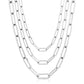 Triple Large Elongated Link Chain Necklace by eklexic