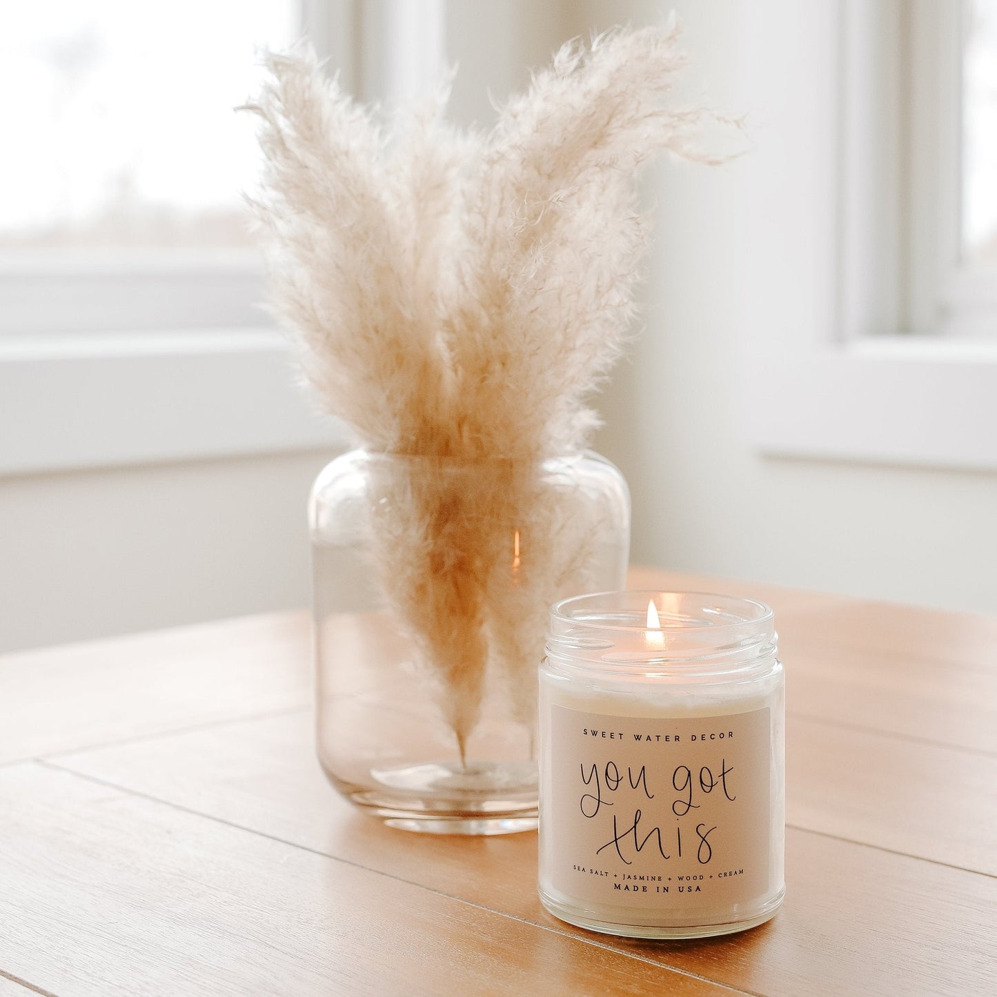 You Got This Soy Candle - Clear Jar - 9 oz by Sweet Water Decor