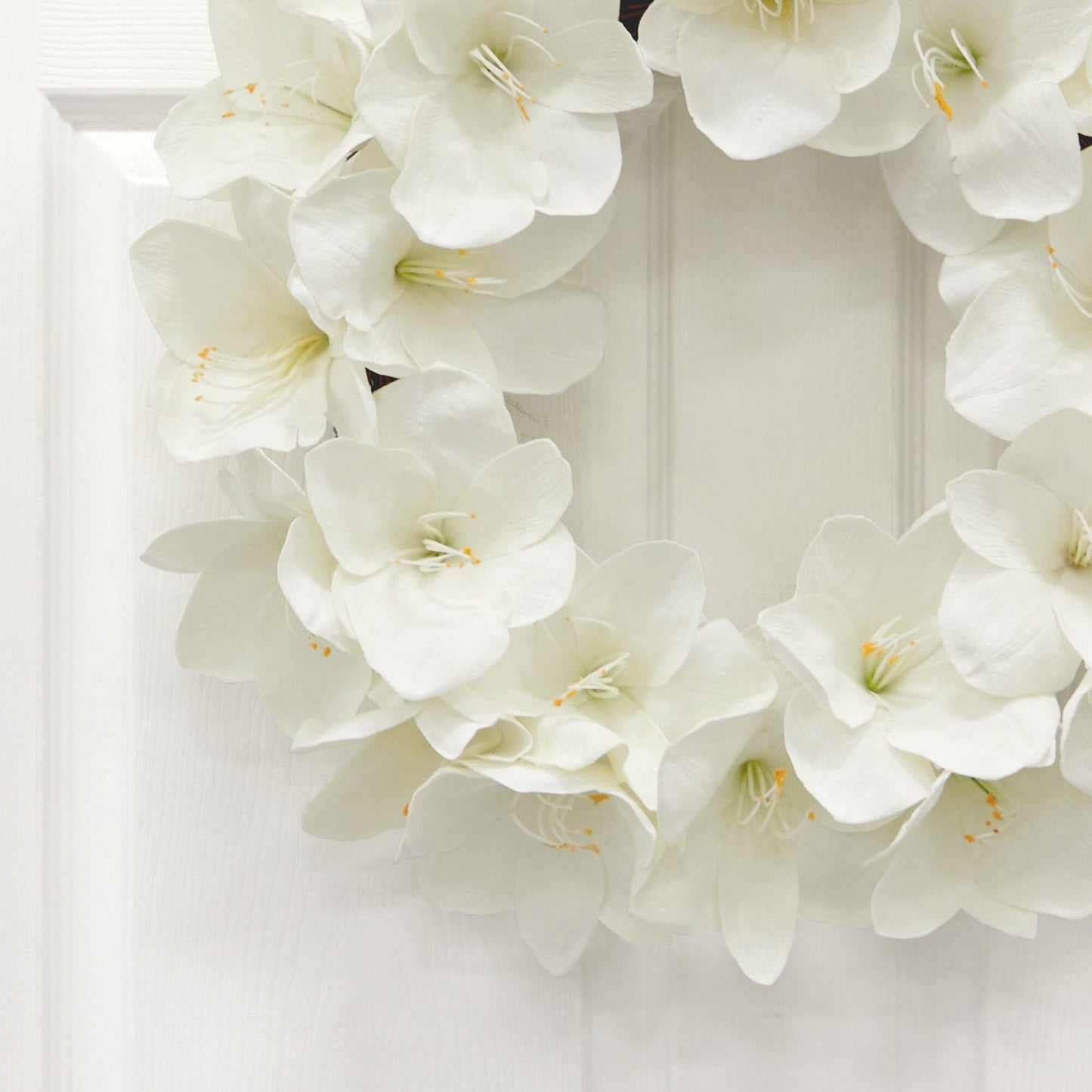 24” Amaryllis Artificial Wreath by Nearly Natural