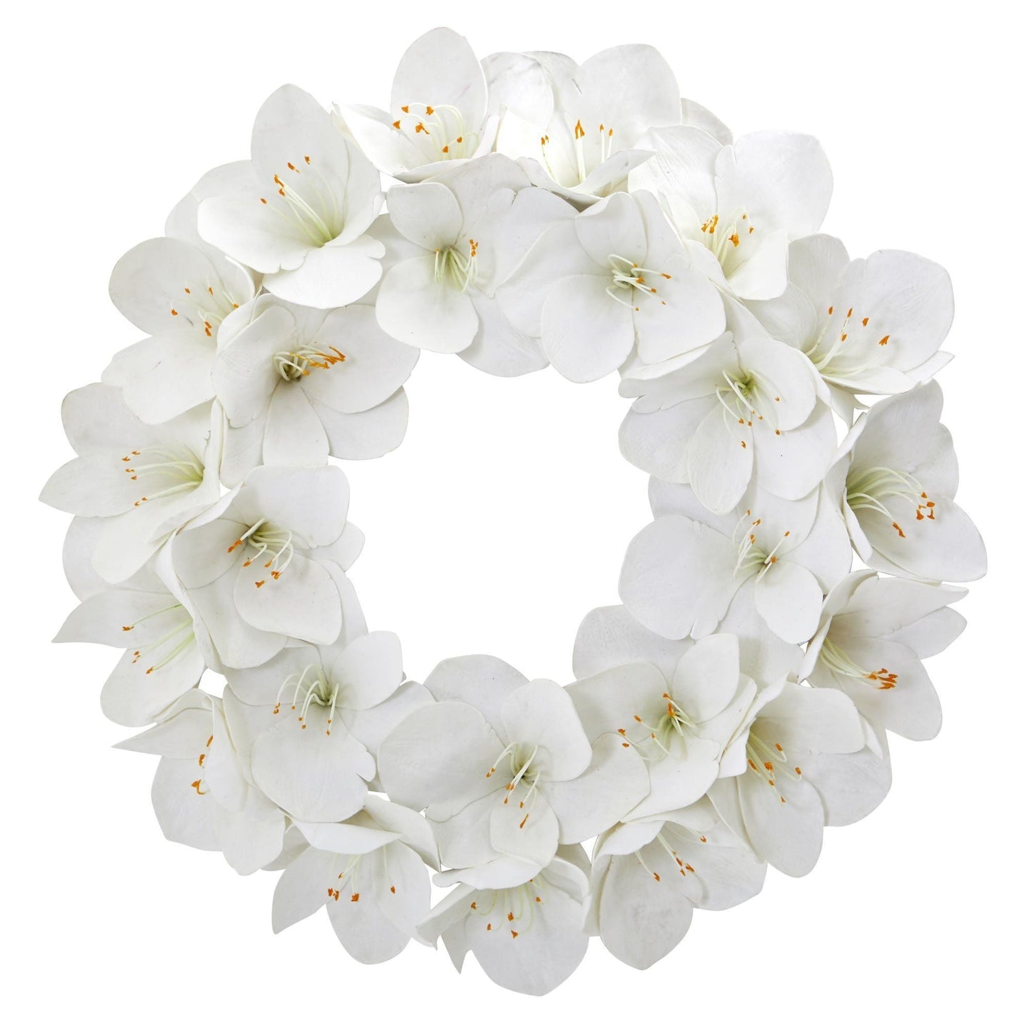 24” Amaryllis Artificial Wreath by Nearly Natural