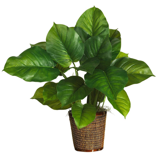 29" Large Leaf Philodendron Silk Plant (Real Touch)" by Nearly Natural