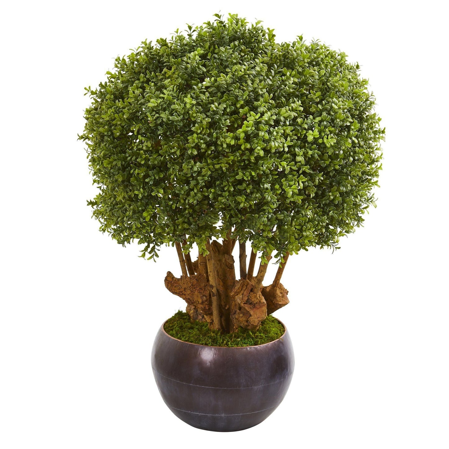 38” Boxwood Artificial Topiary Tree in Decorative Bowl (Indoor/Outdoor) by Nearly Natural