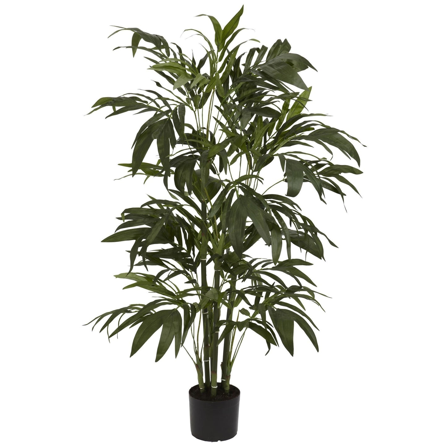 4' Green Bamboo Palm Artificial Silk Tree by Nearly Natural