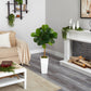 4’ Fiddle Leaf Artificial Tree in White Tower Planter by Nearly Natural