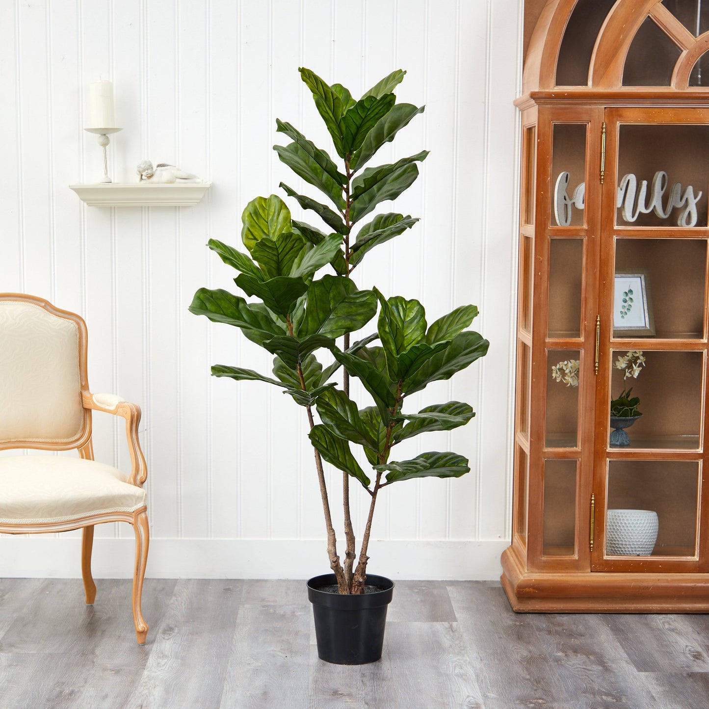 65” Fiddle Leaf Tree UV Resistant (Indoor/Outdoor) by Nearly Natural