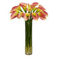 Calla Lilly w/Cylinder Silk Flower Arrangement by Nearly Natural